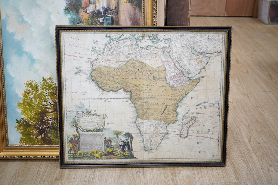 Johann Baptist Homann (German, 1664-1724), hand coloured engraved map of Africa, 1737, 47 x 57cm. Condition - fair, some discolouration throughout